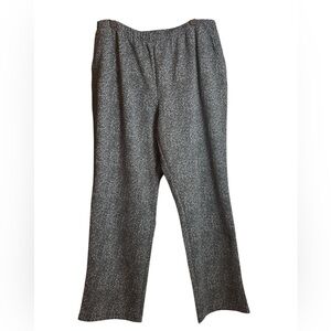 Lands’ End Black/White Flecked Elastic Waist Knit Straight Leg Pants. Size XL/P